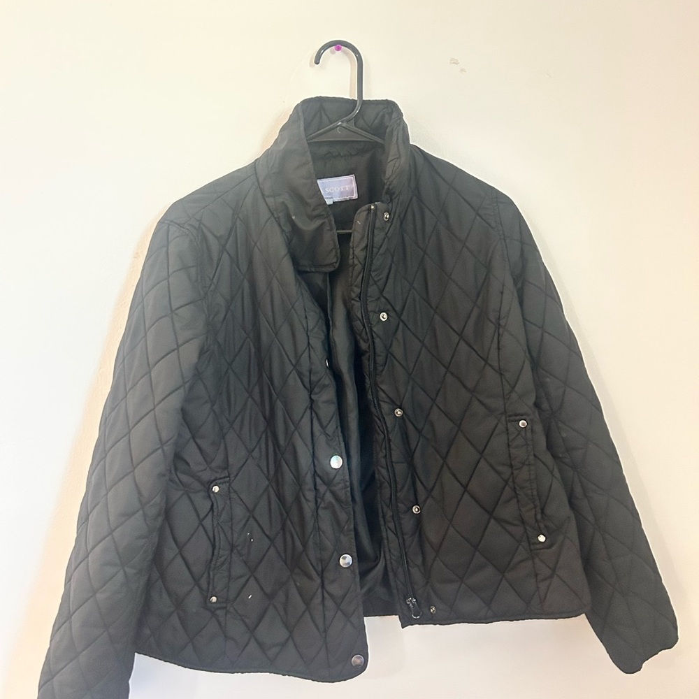 Laura Scott Black Quilted Puffer Jacket